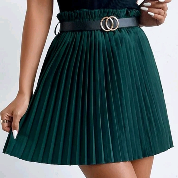 Dresses & Skirts - Paper Bag Waist Belted Pleated Skirt